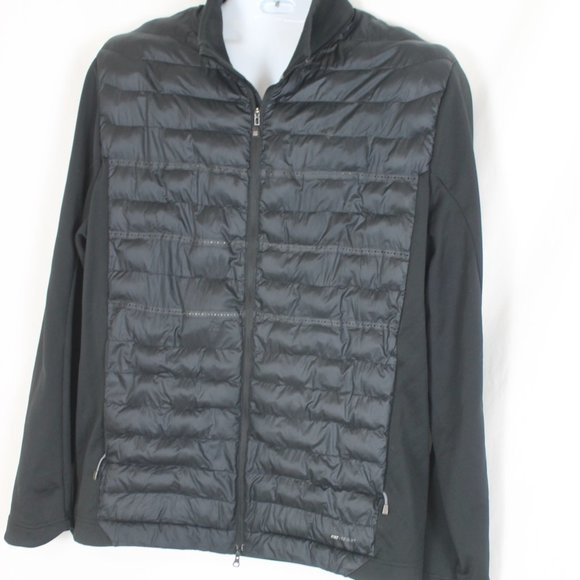 NIKE GOLF AEROLOFT Black Puffer Jacket Coat Woman Size XL Full Zipper Front L/S - Picture 8 of 14